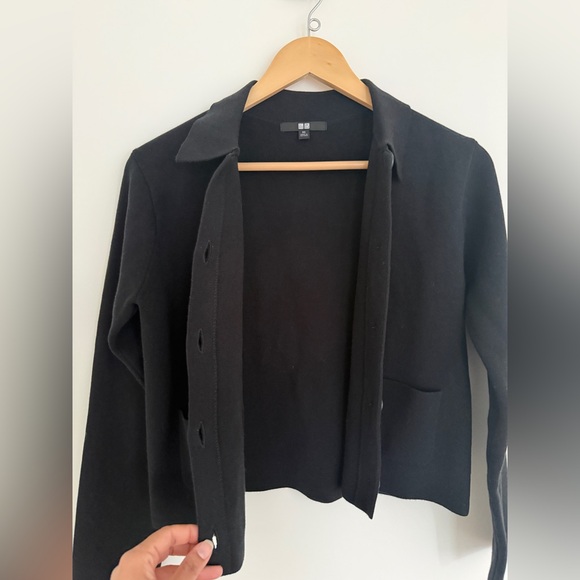 Uniqlo Short Washable Milano Ribbed Jacket/Cardigan in Black - Picture 5 of 9